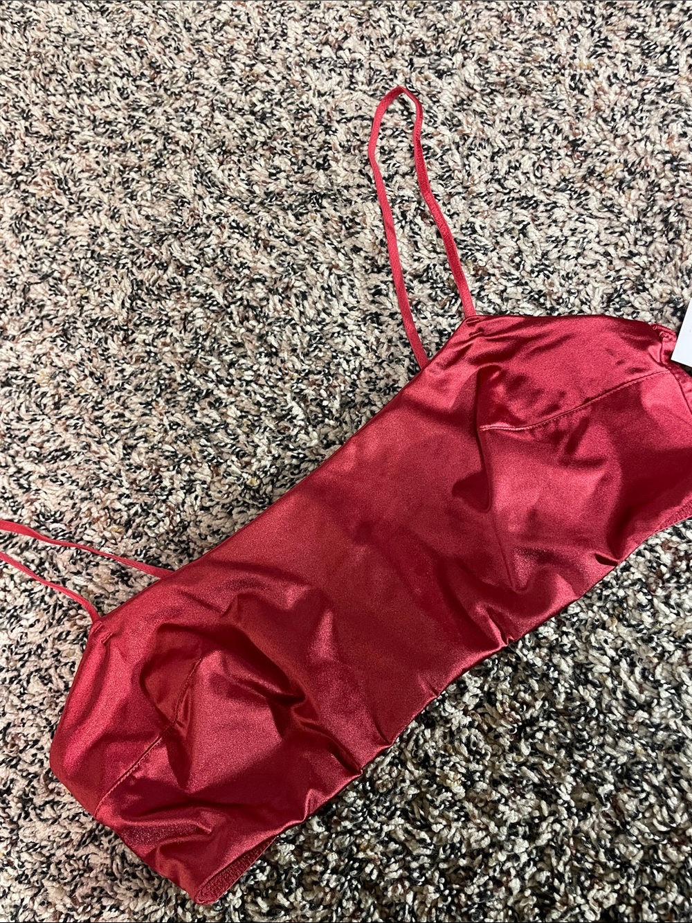 Auden Satin Unlined Scoop Neck Bralette Rich Red Various Sizes | NWT - Picture 6 of 10